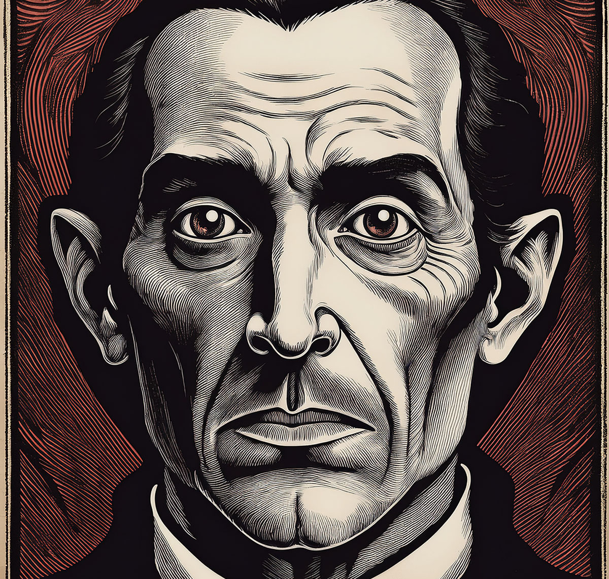 Dracula Woodcut Portrait